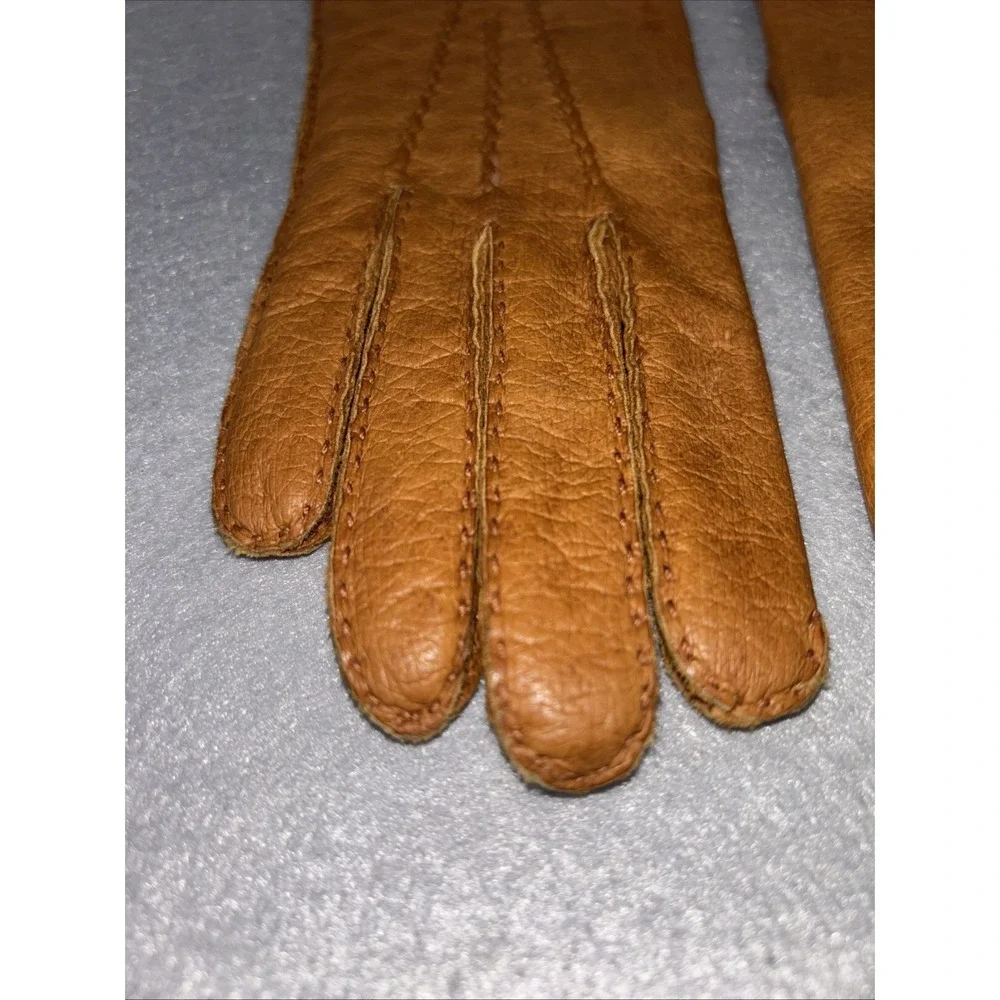 Vintage ARIS Leather Gloves Cashmere Lined Brown NWOT Made In Hungary Women's 7